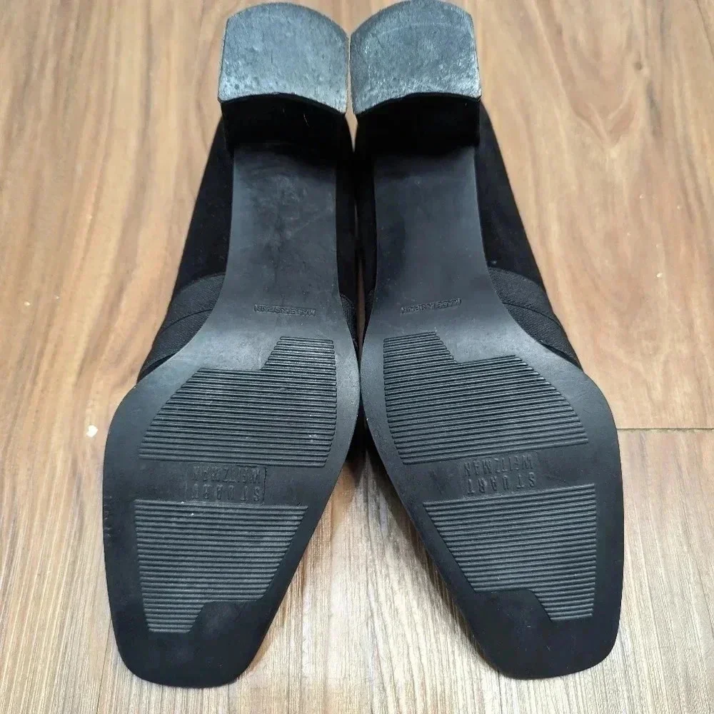 Stuart Weitzman Suede Pump Shoes Women’s Size 9B Black Clog Heel 2W451469 - Picture 8 of 11